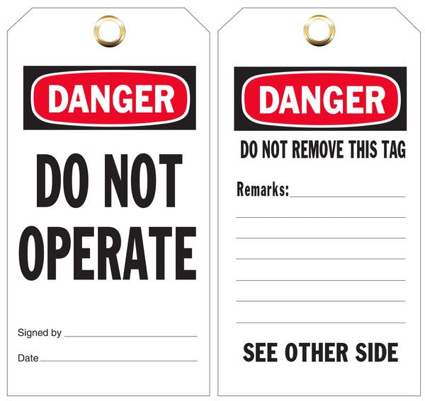 Danger Do Not Operate Energy Source Lockout Tagout Tags – Aadassa Trading