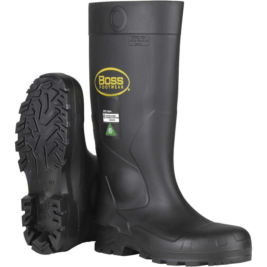 Boss® Footwear Black PVC Full Safety Steel Toe and Midsole Boot 383-820